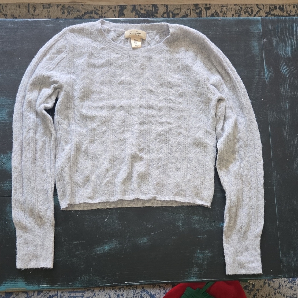 Gray Cable Knit Sweater